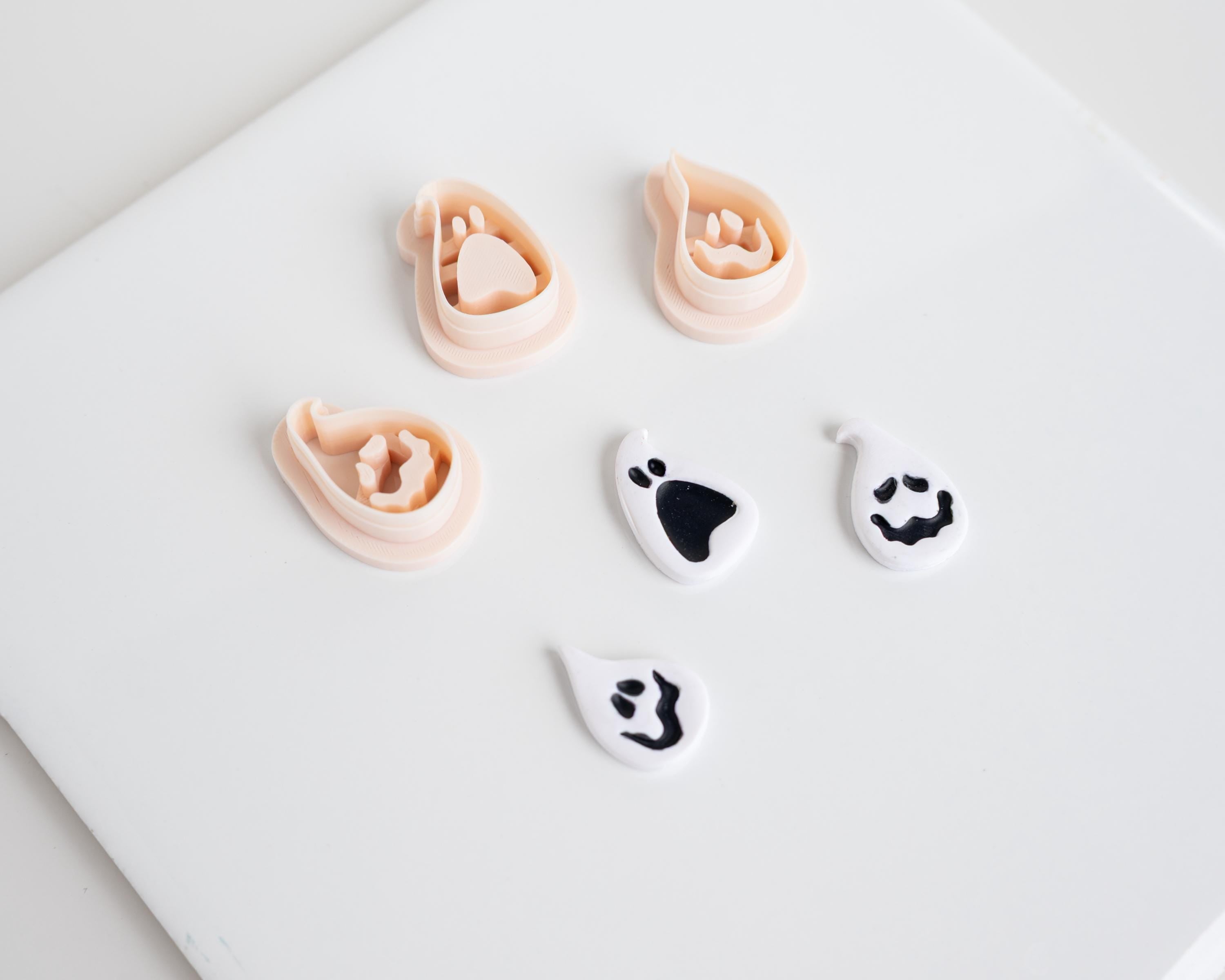 Ghost Face Drops - Set of 3 | Mini Halloween Ghostly Faces
