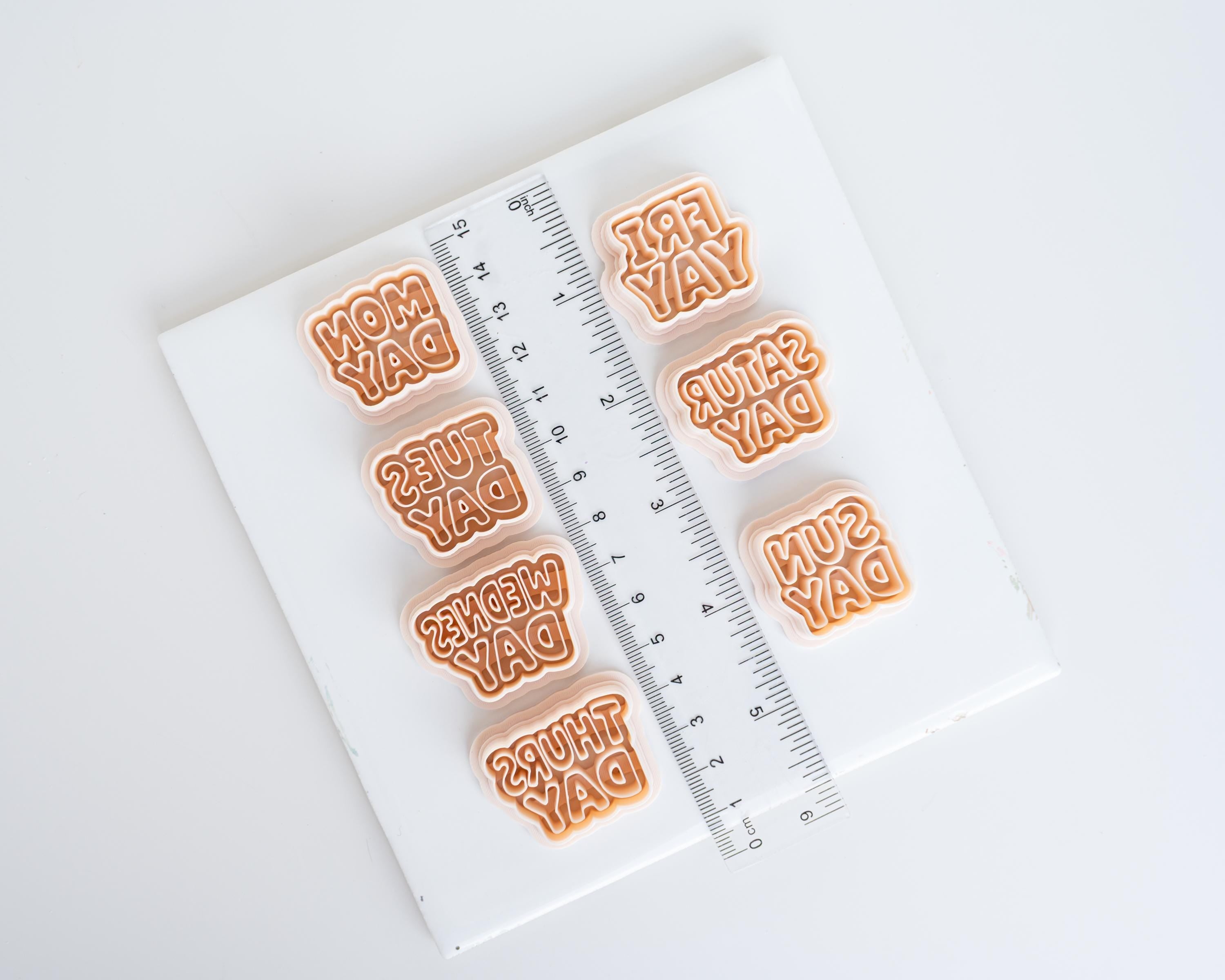 Days of the Week Clay Cutters | Teacher and School Earrings | Fri-Yay