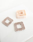Wicker Square | Rattan embossed cut-out clay cutter
