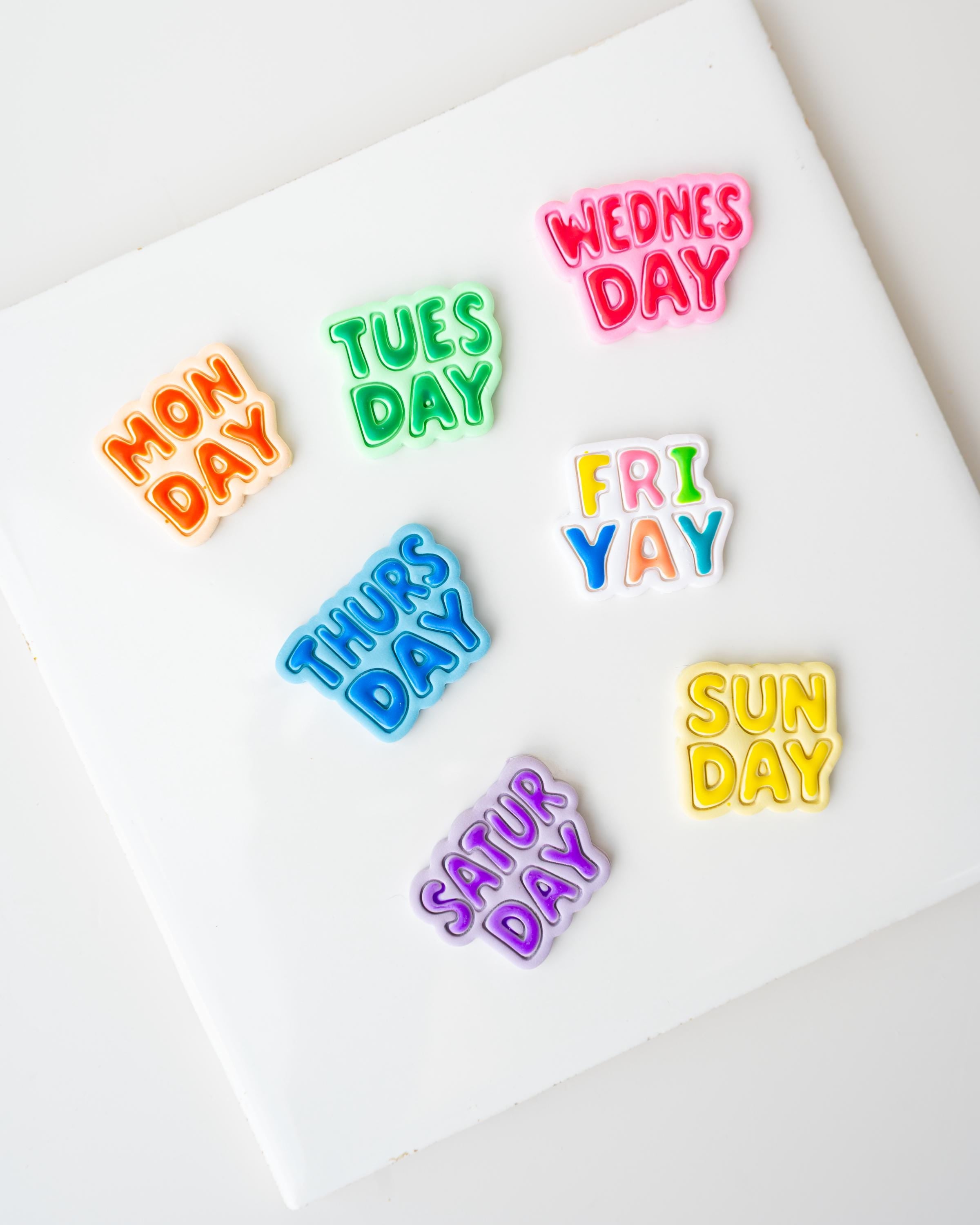 Days of the Week Clay Cutters | Teacher and School Earrings | Fri-Yay