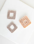 Wicker Square | Rattan embossed cut-out clay cutter