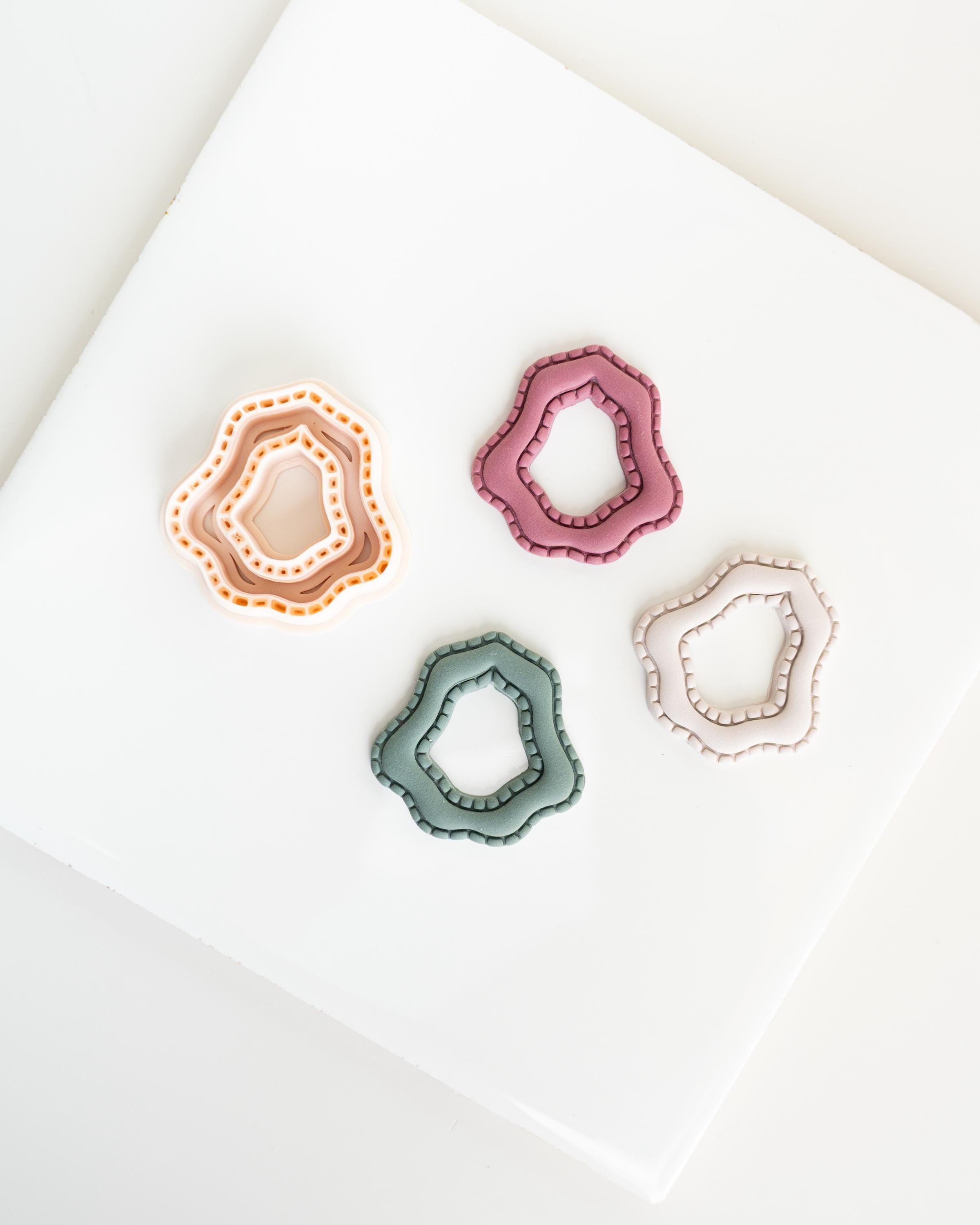 Organic Bubble Dangle | Simple embossed cut-out clay cutter