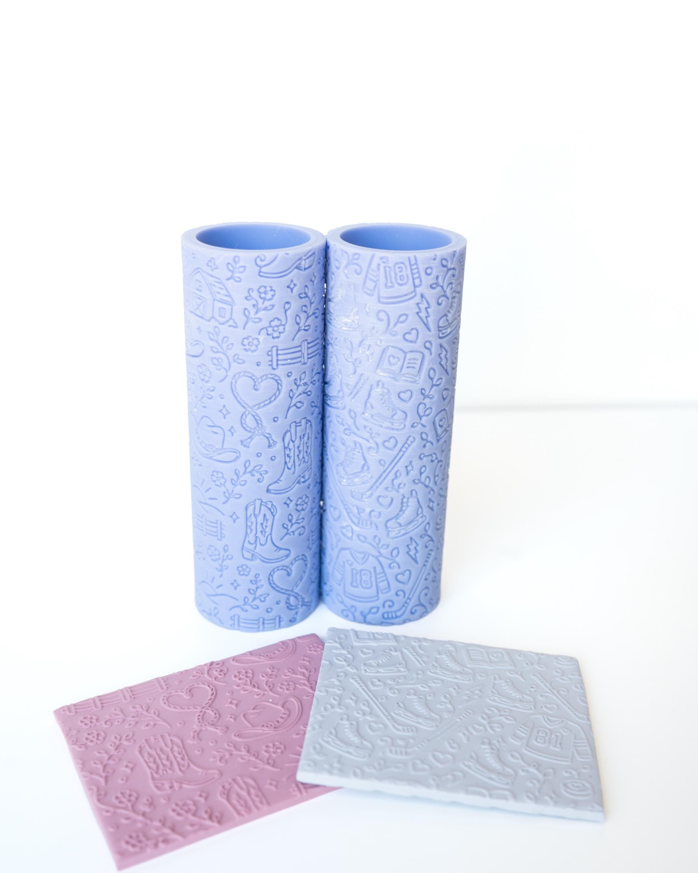 Book Themed Rollers - Country Romance and Hockey Romance - Resin Texture Roller