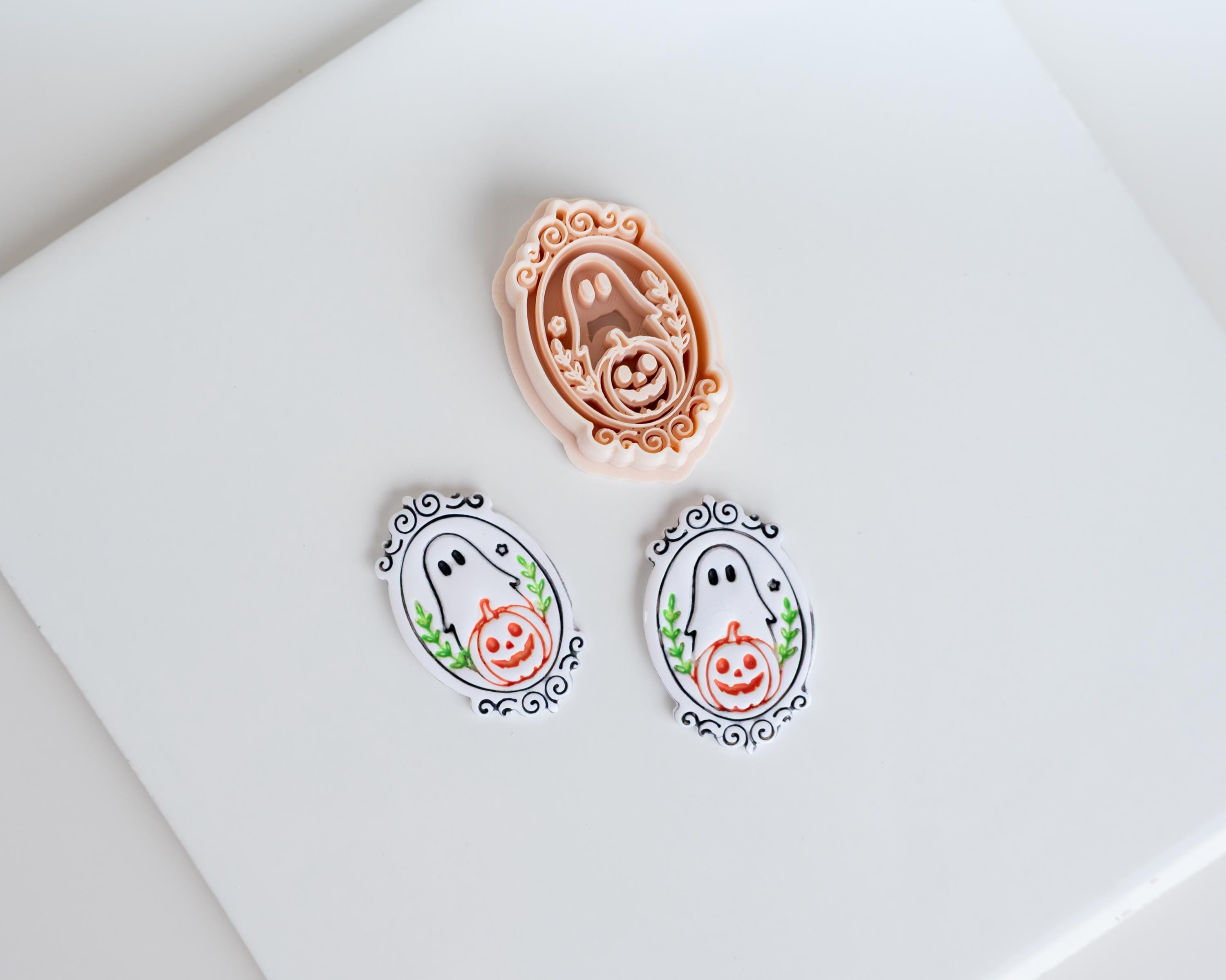 Ornate Halloween Cameo Collection | Ghost, Skull Cherries, Spiderweb Ghosts