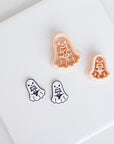 Ghost Holding Friends | Halloween Embossed Animal with Ghost Clay Cutter