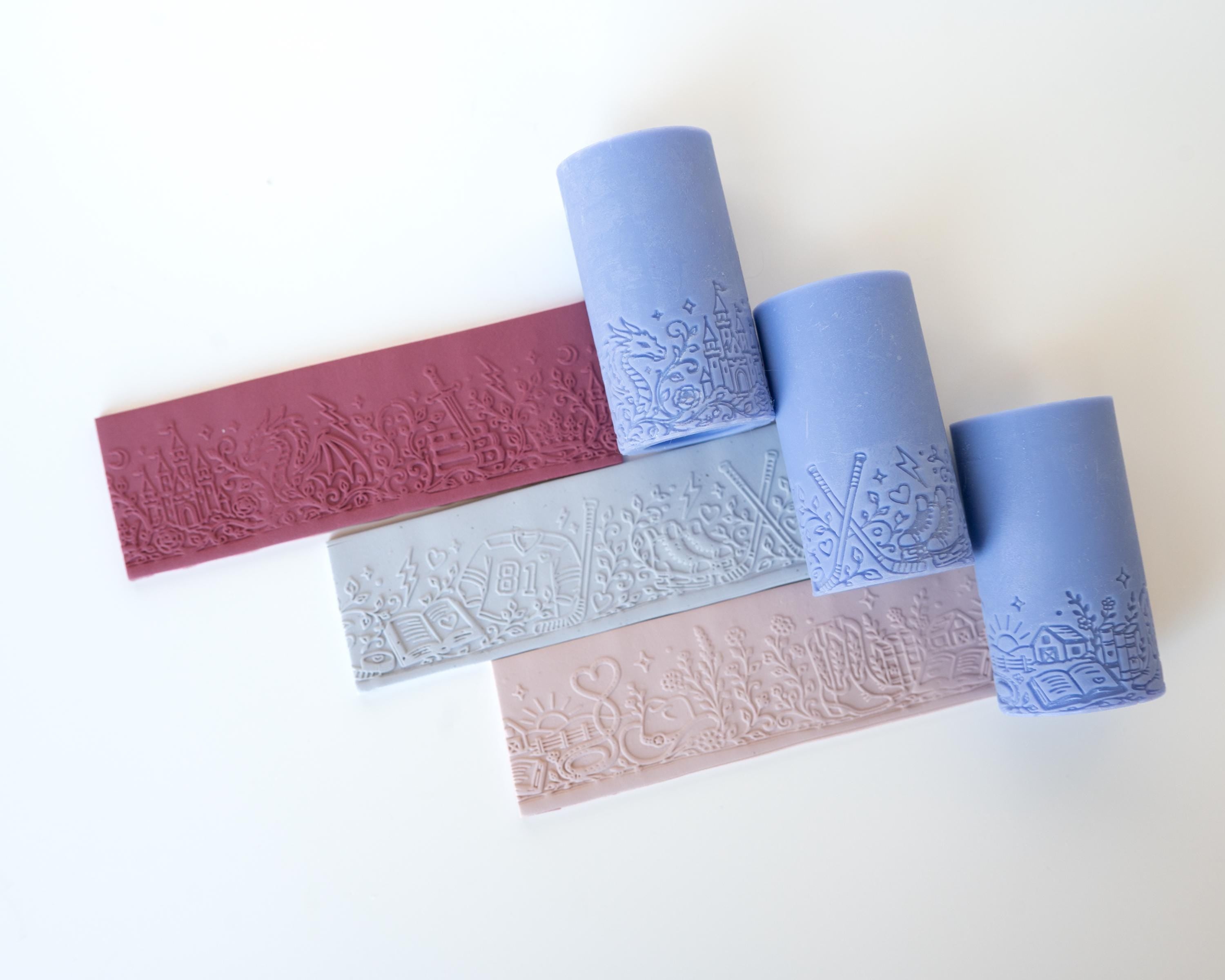Book Themed Border Rollers - Country Romance, Romantasy and Hockey Romance - Resin Texture Roller