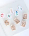 Christmas Mahjong Tile Clay Cutters, SET FIVE / Holiday - Embossed (Set of 10 Designs)