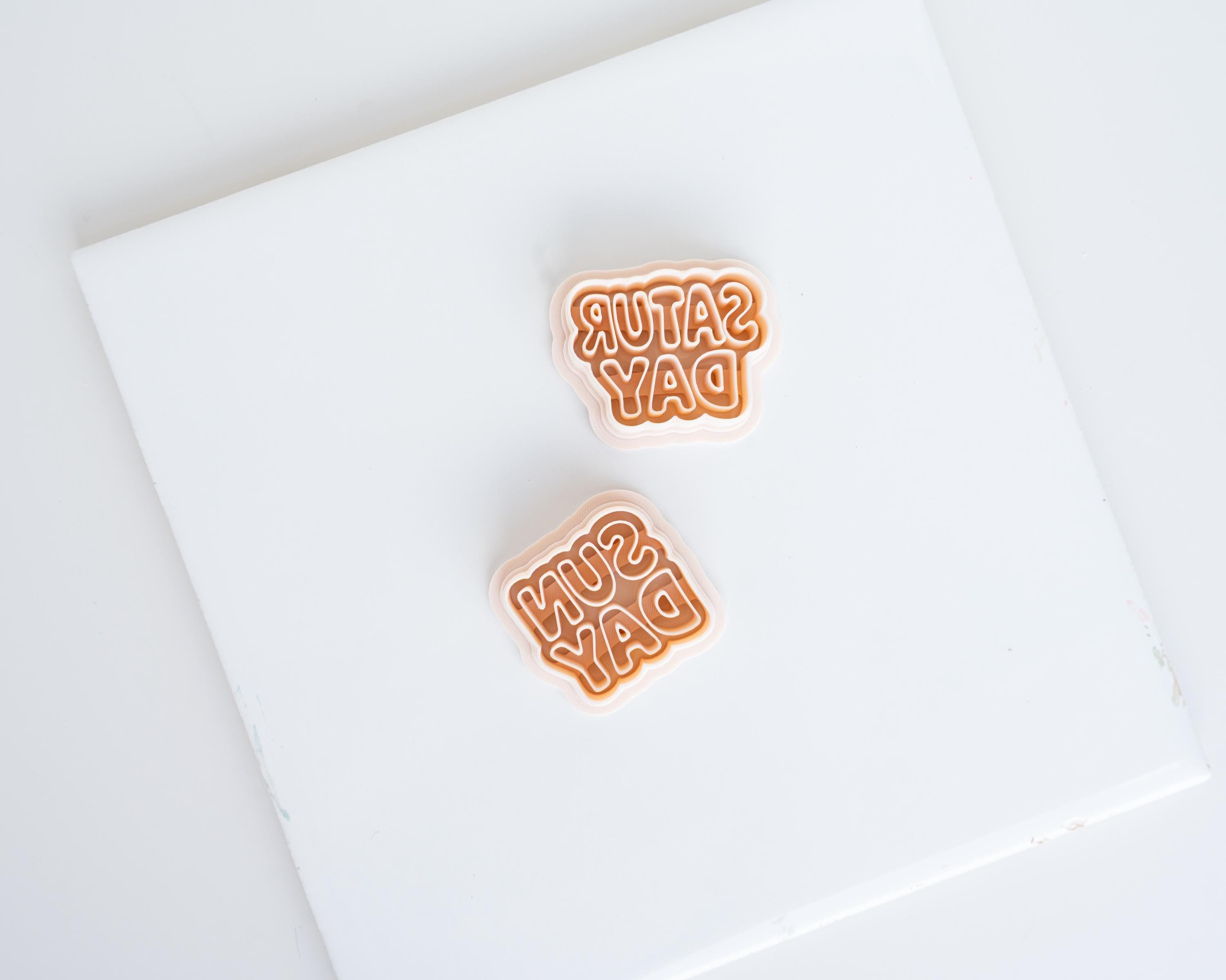 Days of the Week Clay Cutters | Teacher and School Earrings | Fri-Yay