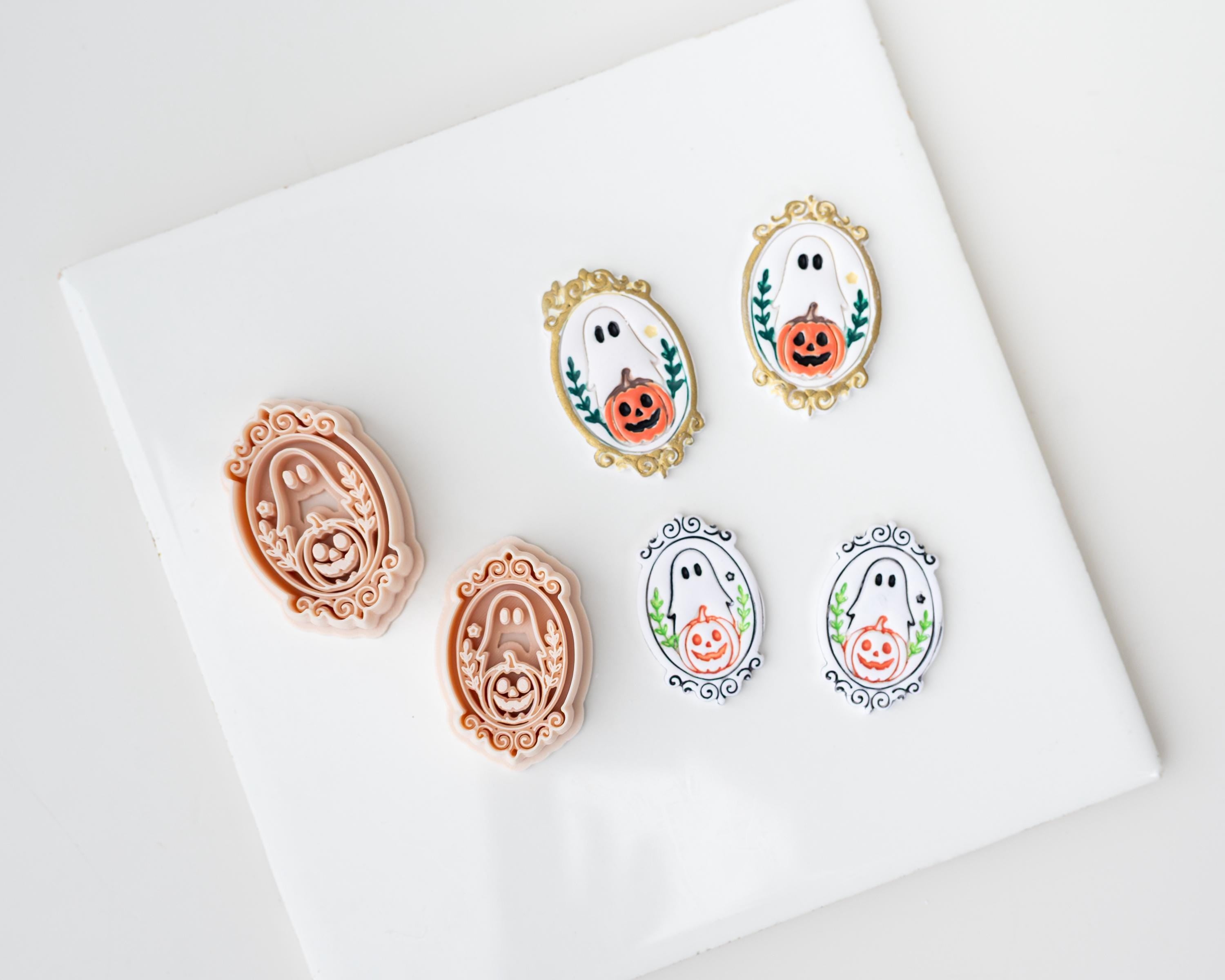 Ornate Halloween Cameo Collection | Ghost, Skull Cherries, Spiderweb Ghosts