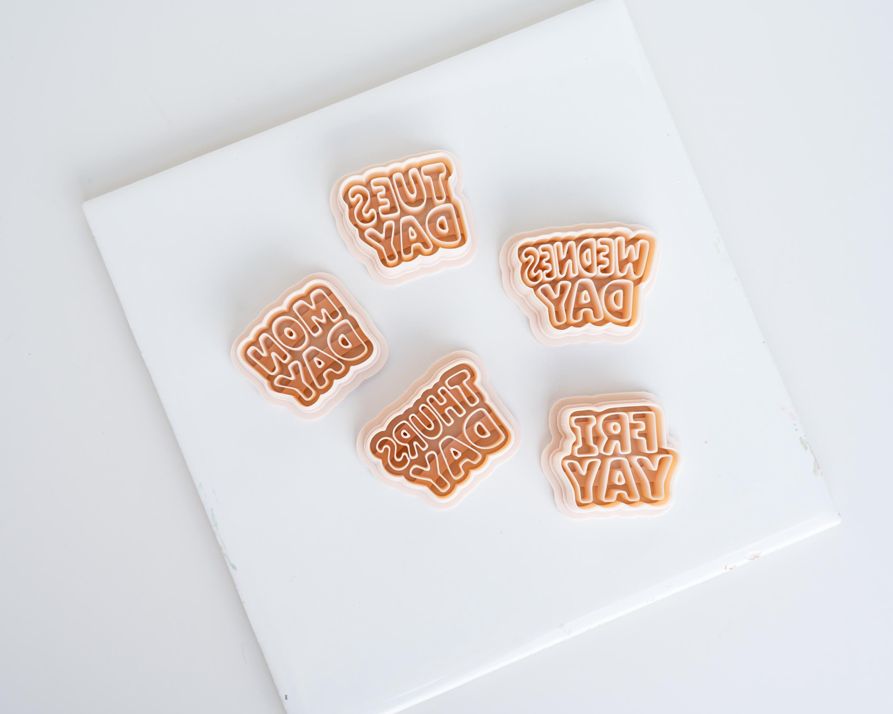 Days of the Week Clay Cutters | Teacher and School Earrings | Fri-Yay