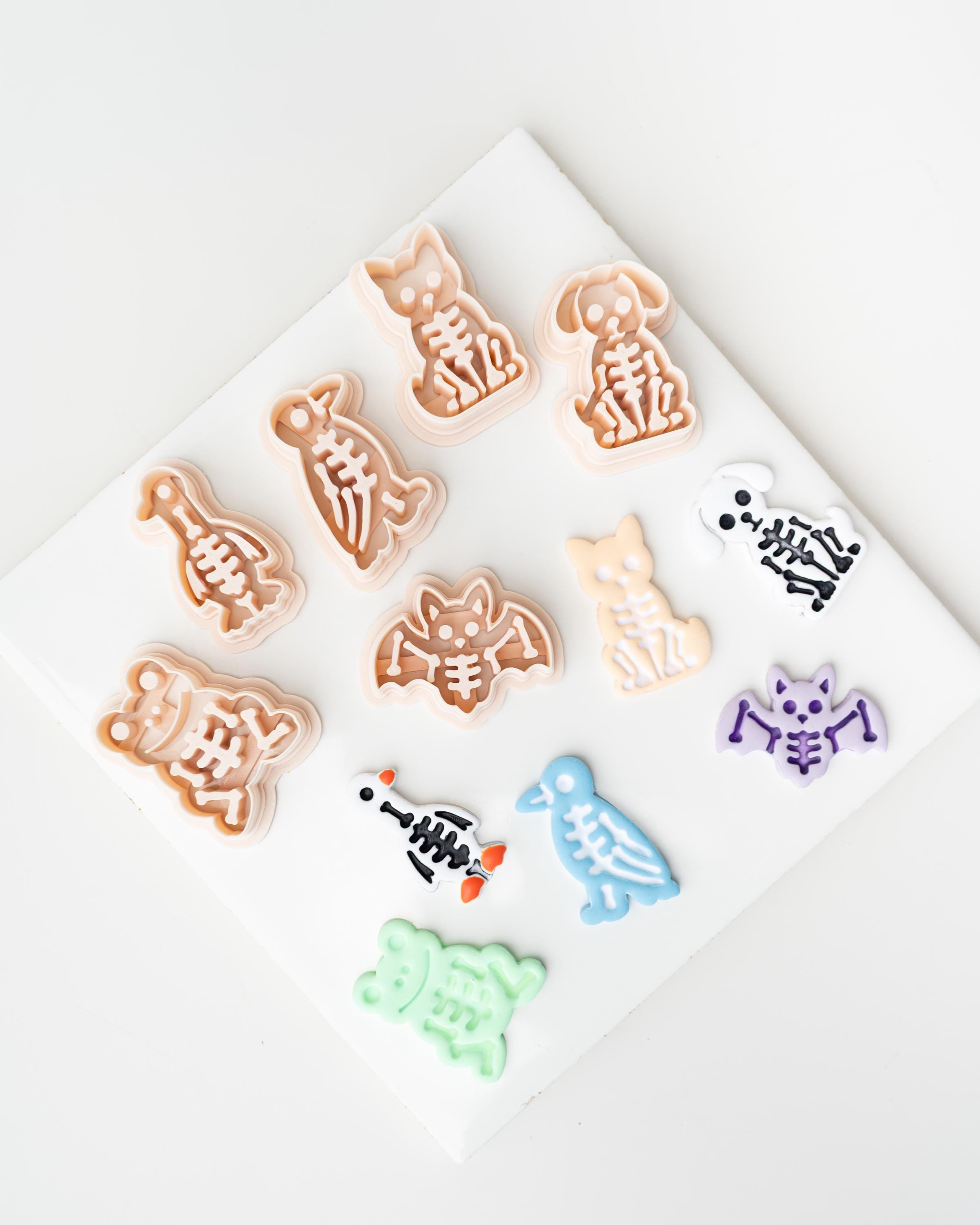 Spooky Season Skeletons | Porch Goose, Cat, Dog, Bat, Frog and Crow