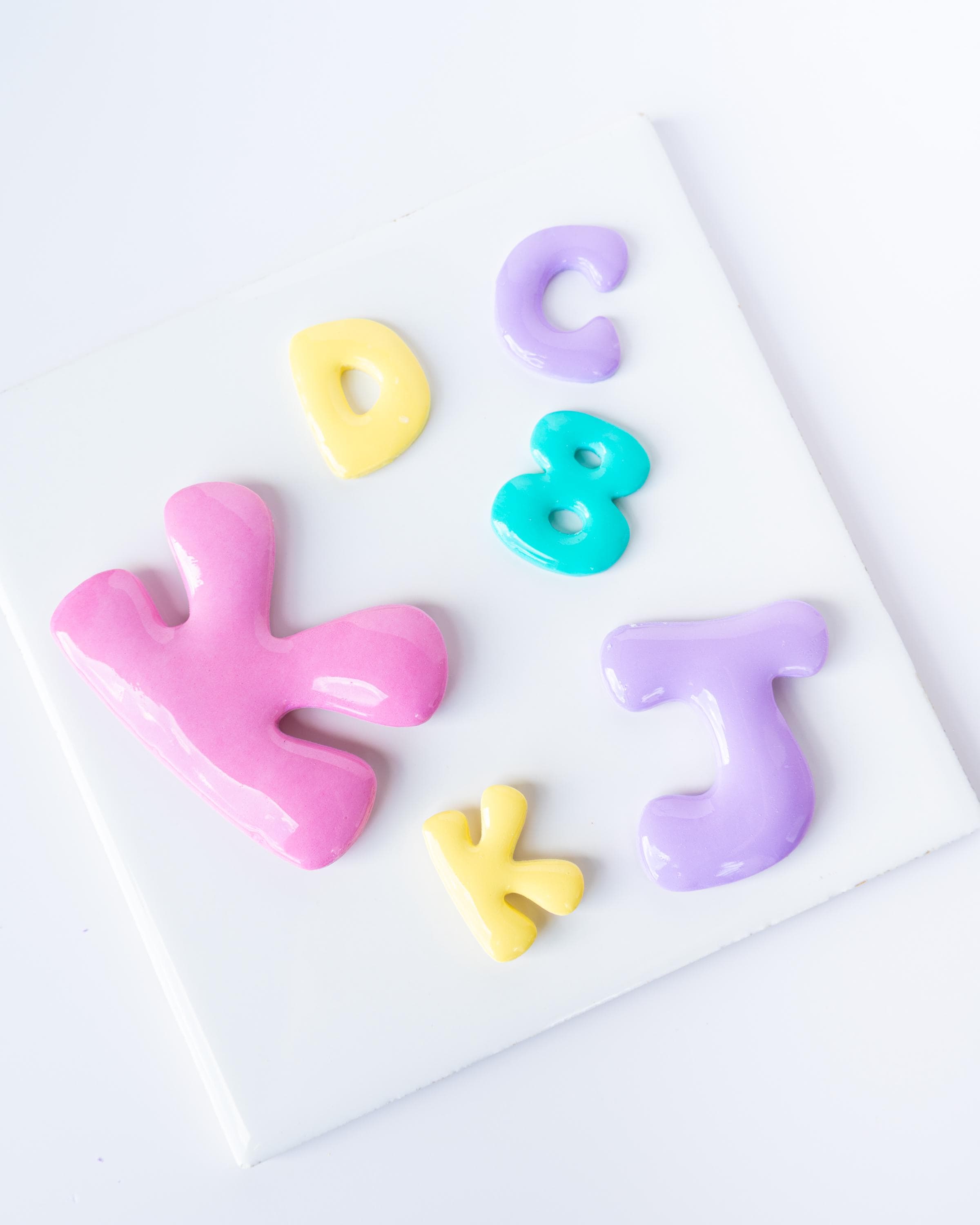 Bubble Letter Initials - Clay Cutters for Purse Charms, Magnets and Decor
