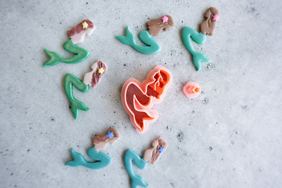 Mermaid with Star Clay Cutter - Mirrored Set (3 Clay Cutters)