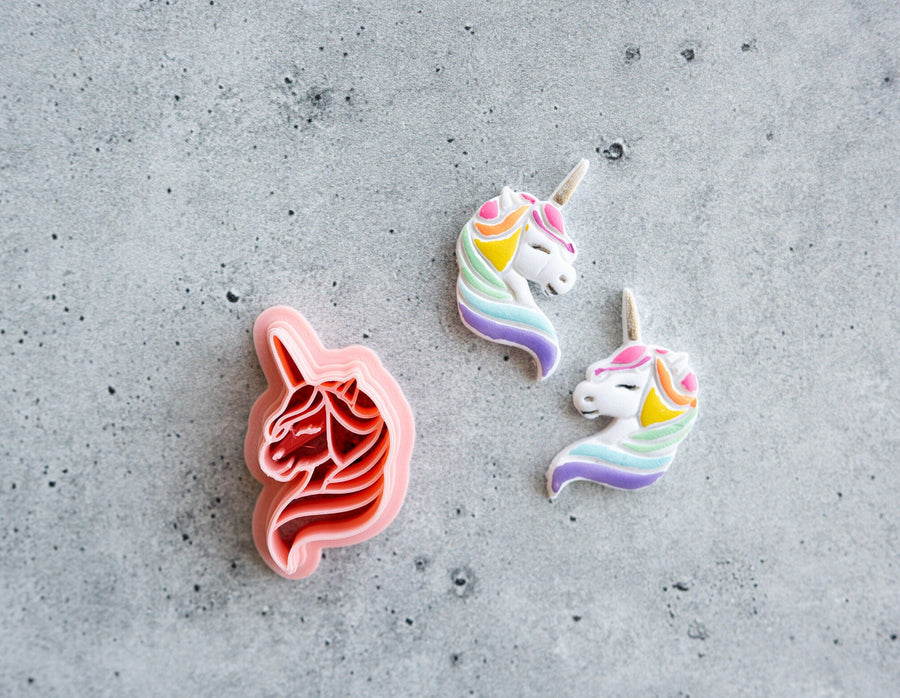 Unicorn Clay Cutter - Mirrored Set (2 Clay Cutters)