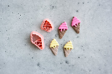 Waffle Cone Ice Cream Clay Cutter - 2 Piece Set