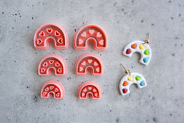 Rainbow Hearts Clay Cutters