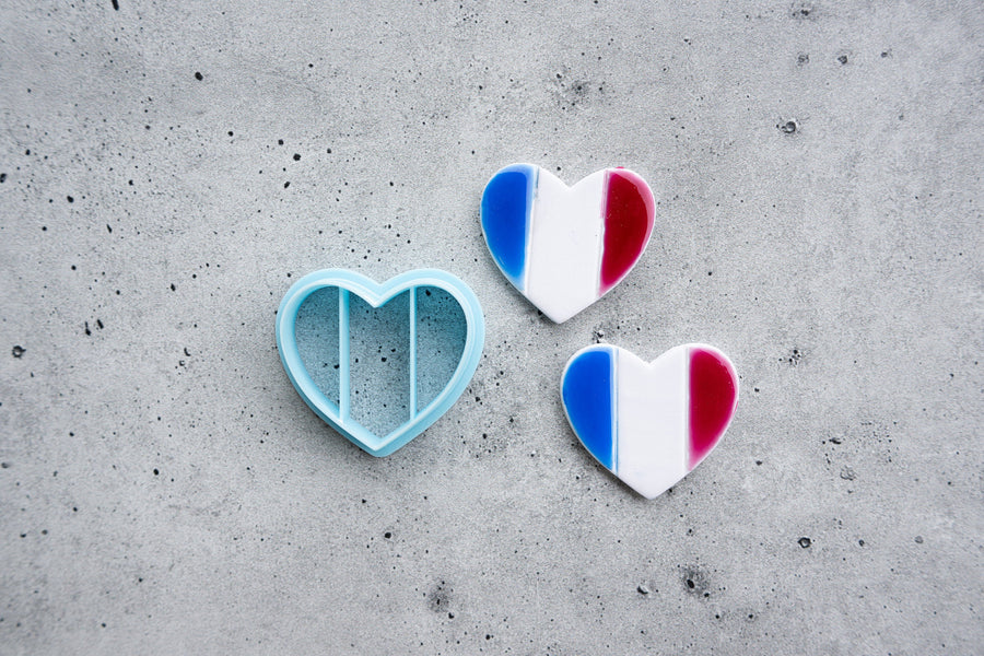 Flag Heart - Eiffel Embossed Heart Flag