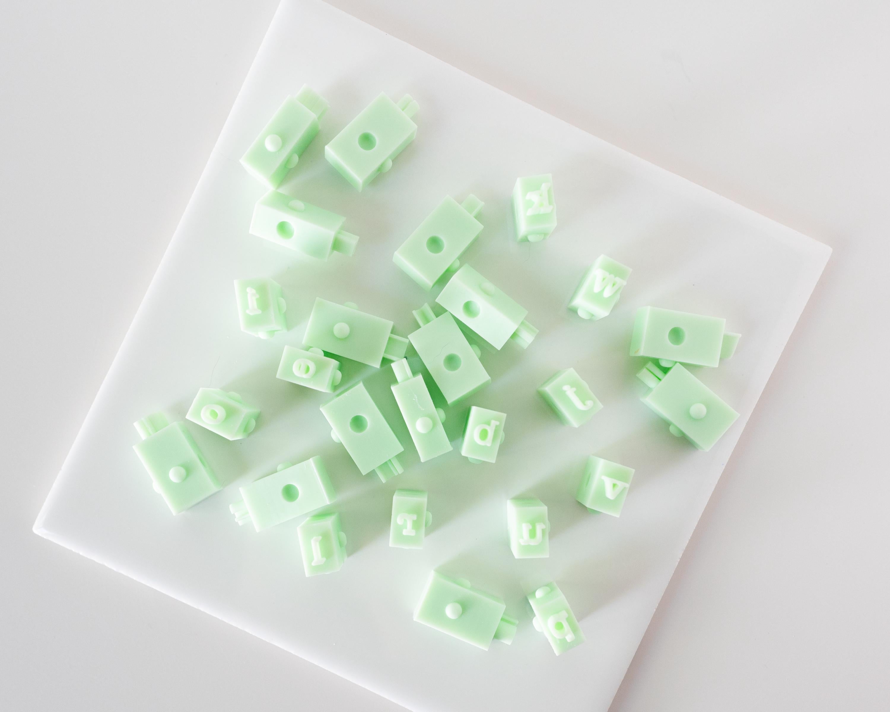 Typewriter Alphabet - Mini Interlocking Stamp Set - Resin