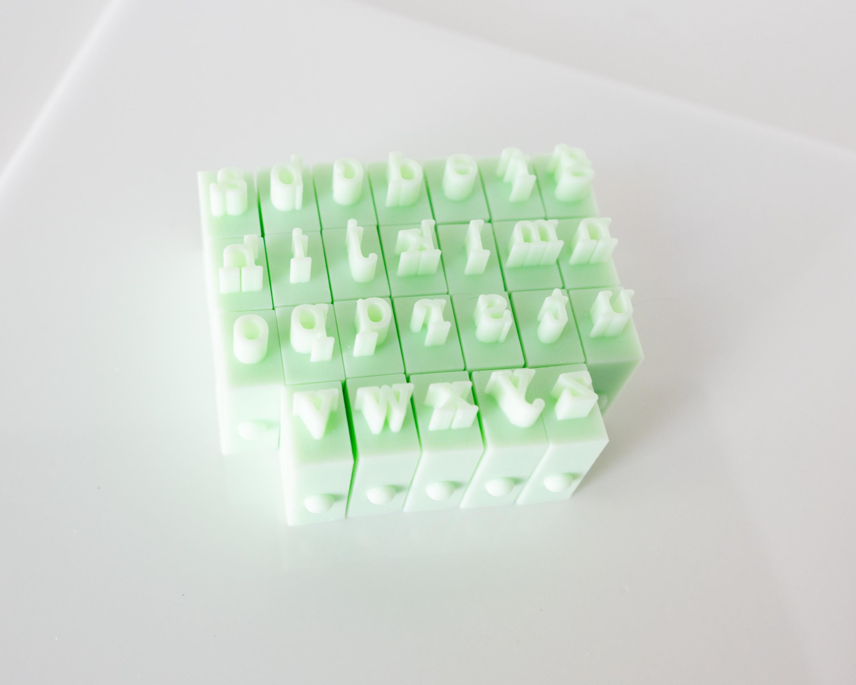Typewriter Alphabet - Mini Interlocking Stamp Set - Resin