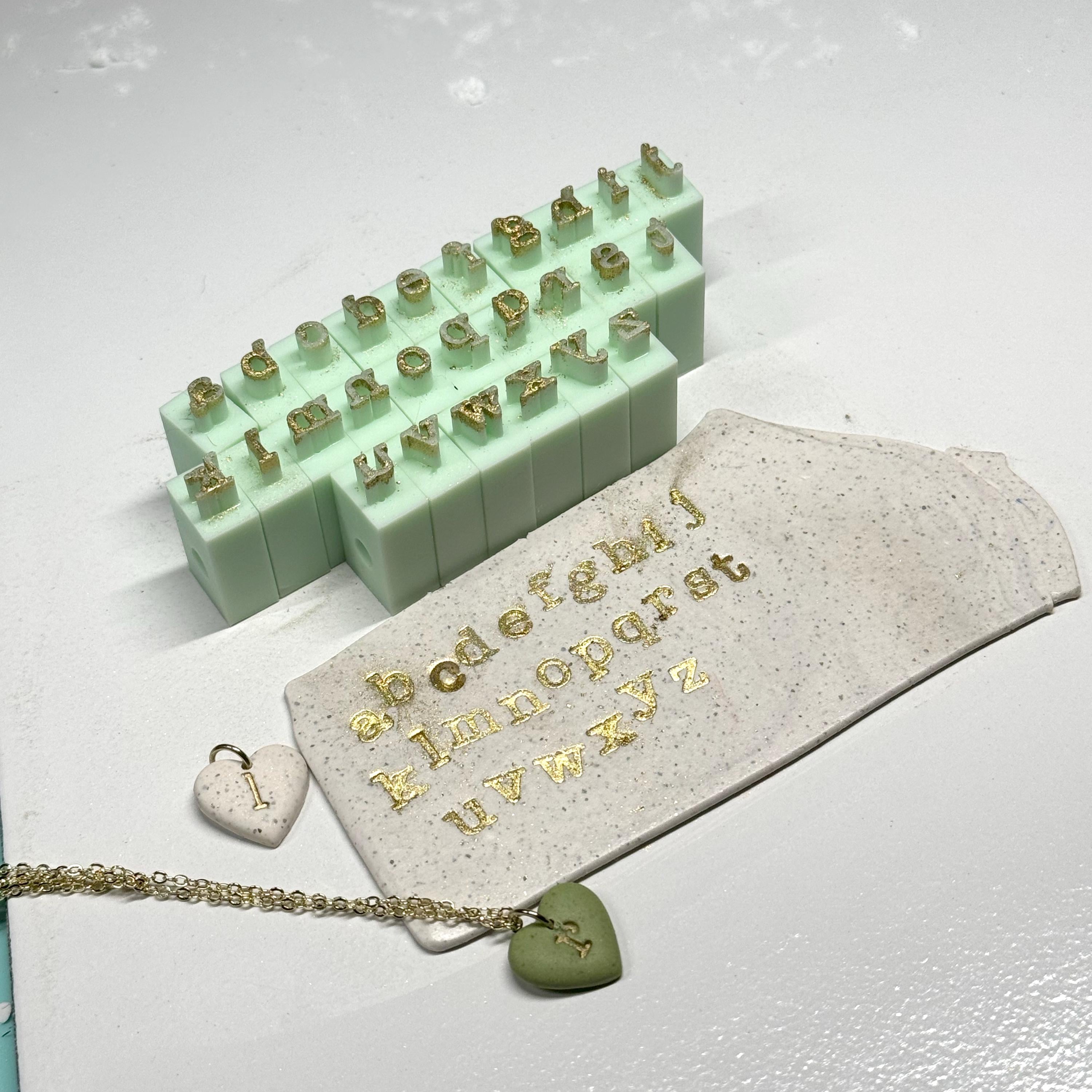 Typewriter Alphabet - Mini Interlocking Stamp Set - Resin