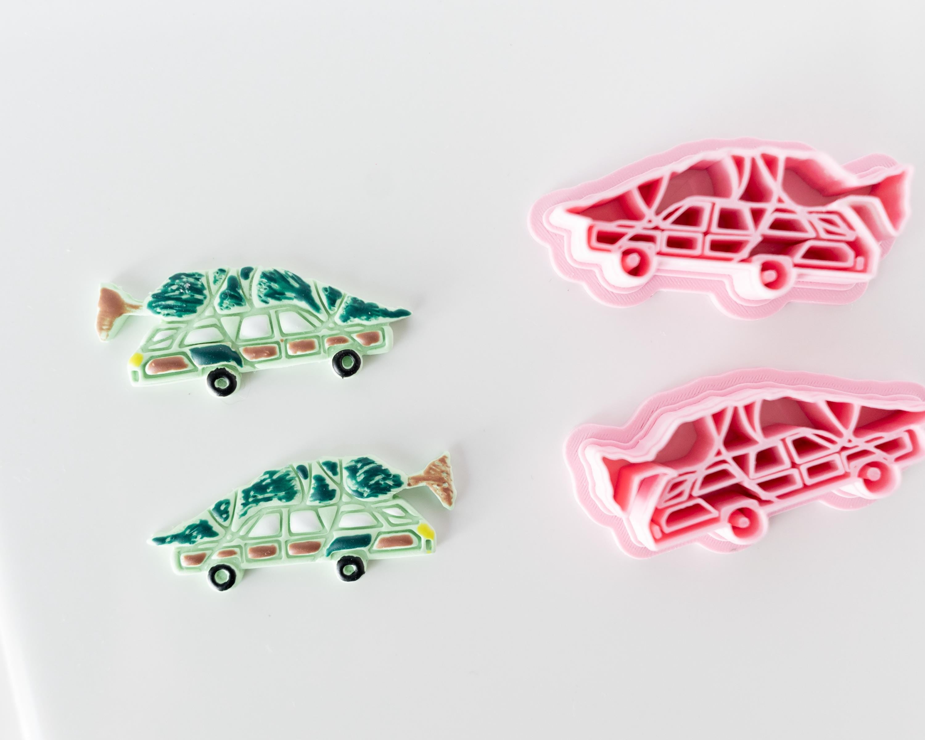 It's a Beut Clark - Hand-Drawn Car with Tree - Christmas Vacation Clay Cutter