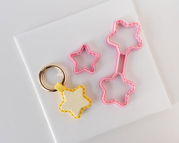 Star - Stitched Clay Leather Effect Keychain