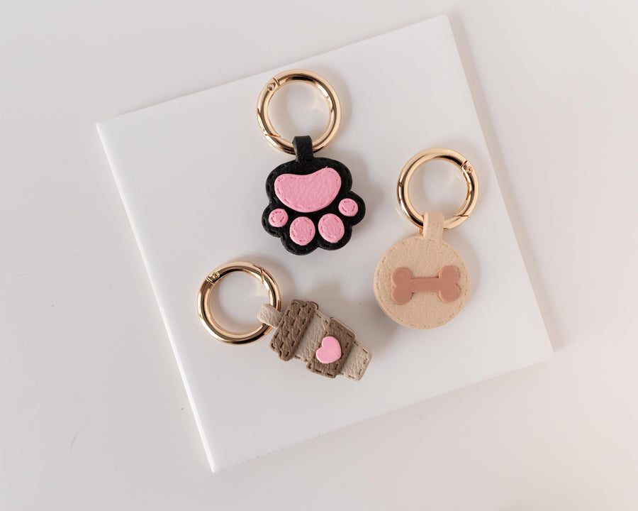 Cat Paw - Stitched Clay Leather Effect Keychain