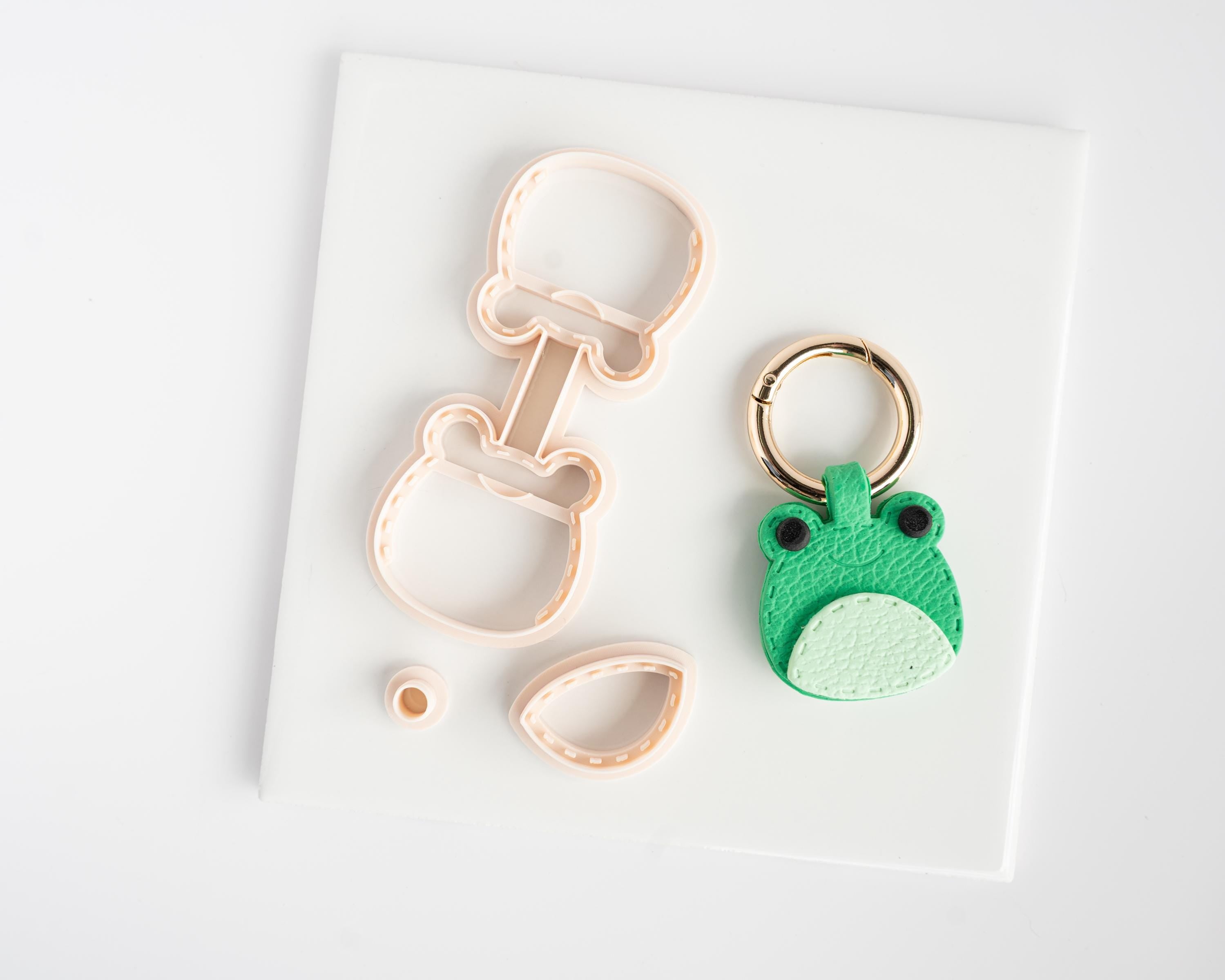 Frog - Stitched Clay Leather Effect Keychain