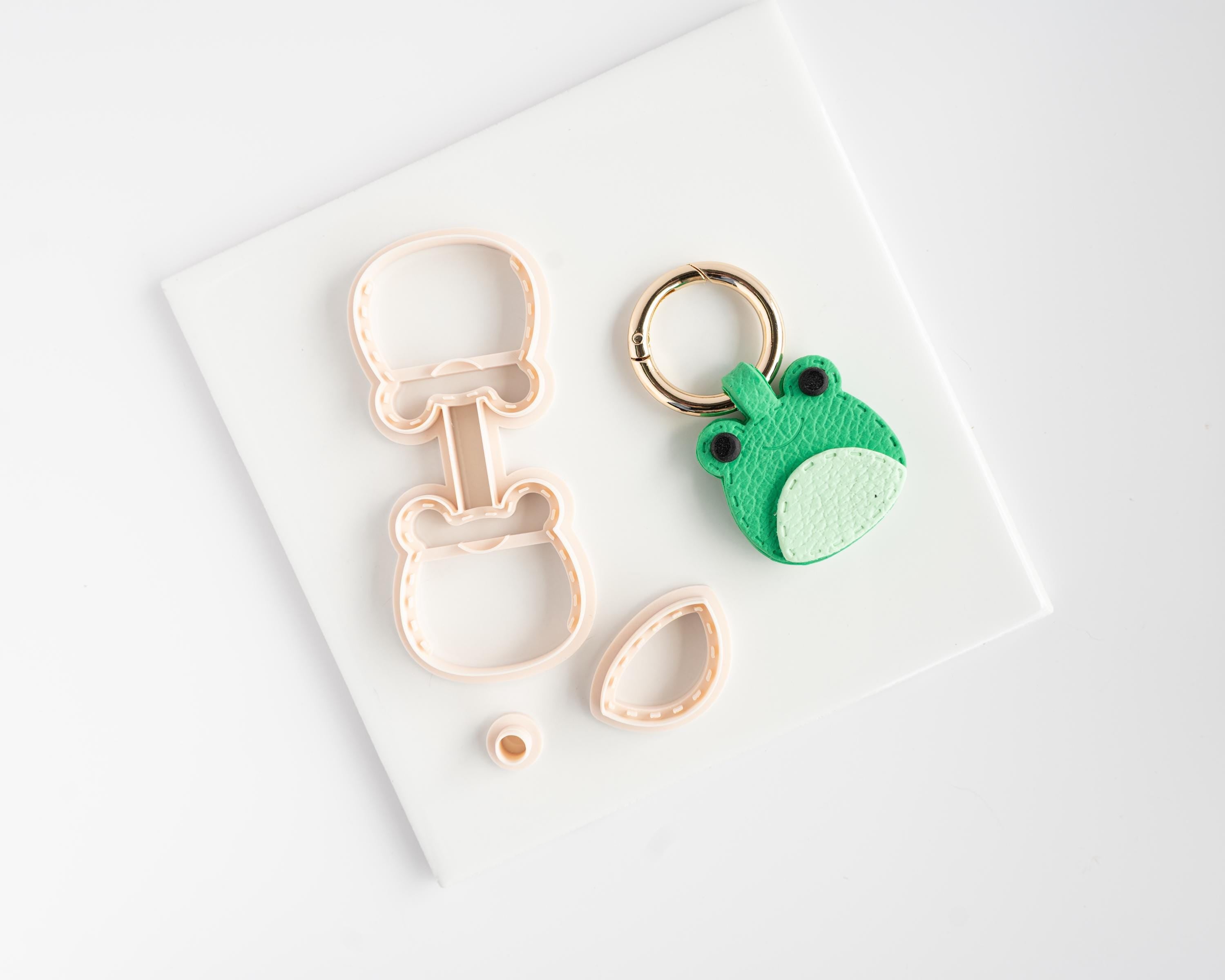 Frog - Stitched Clay Leather Effect Keychain