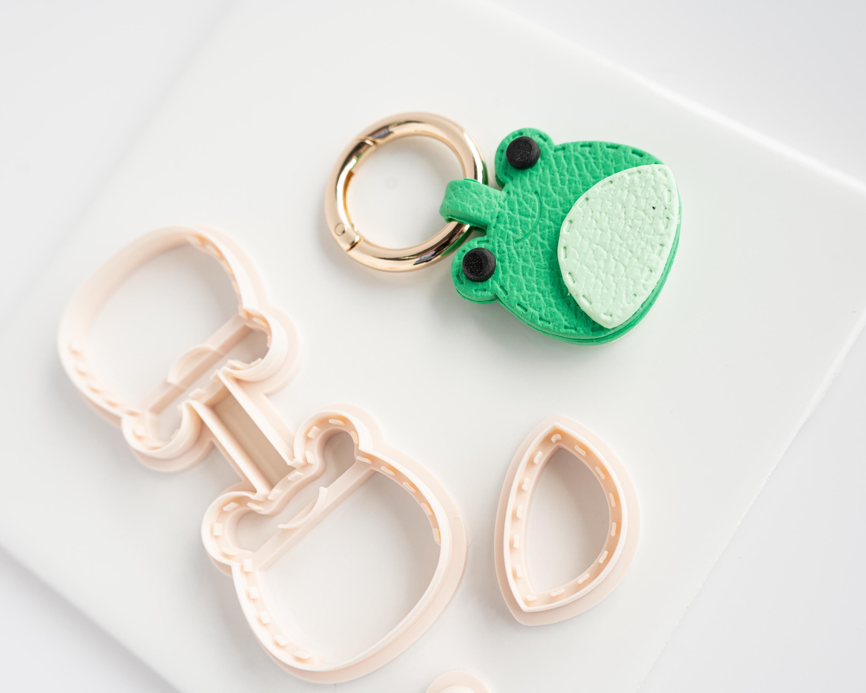 Frog - Stitched Clay Leather Effect Keychain