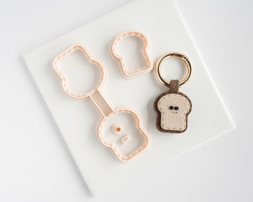 Sandwich / Toast / Bread - Stitched Clay Leather Effect Keychain