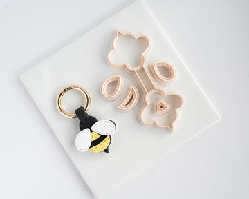 Bumble Bee - Stitched Clay Leather Effect Keychain