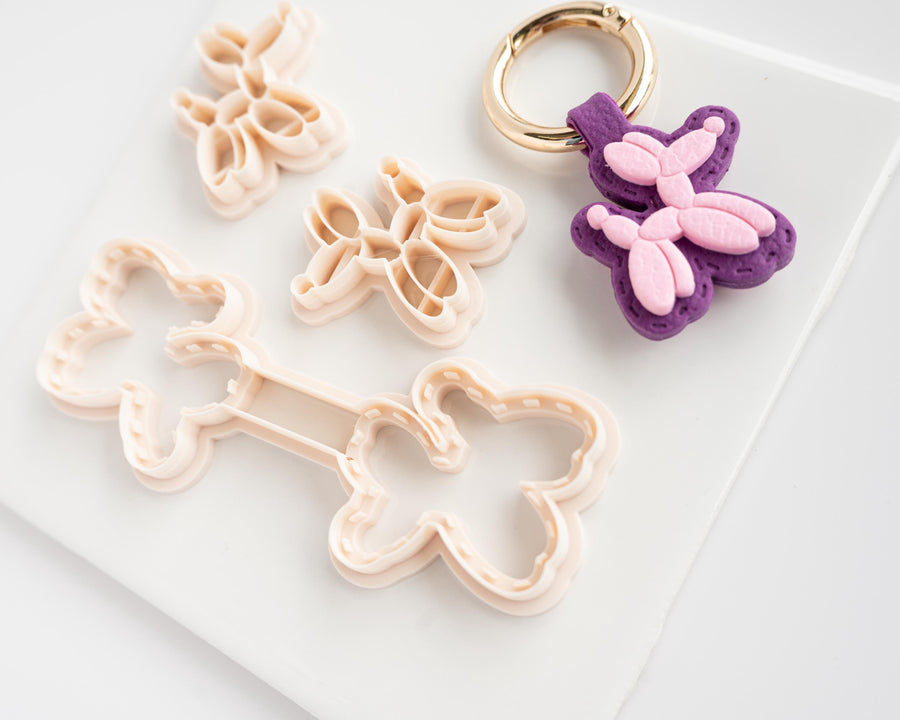 Balloon Dog - Stitched Clay Leather Effect Keychain