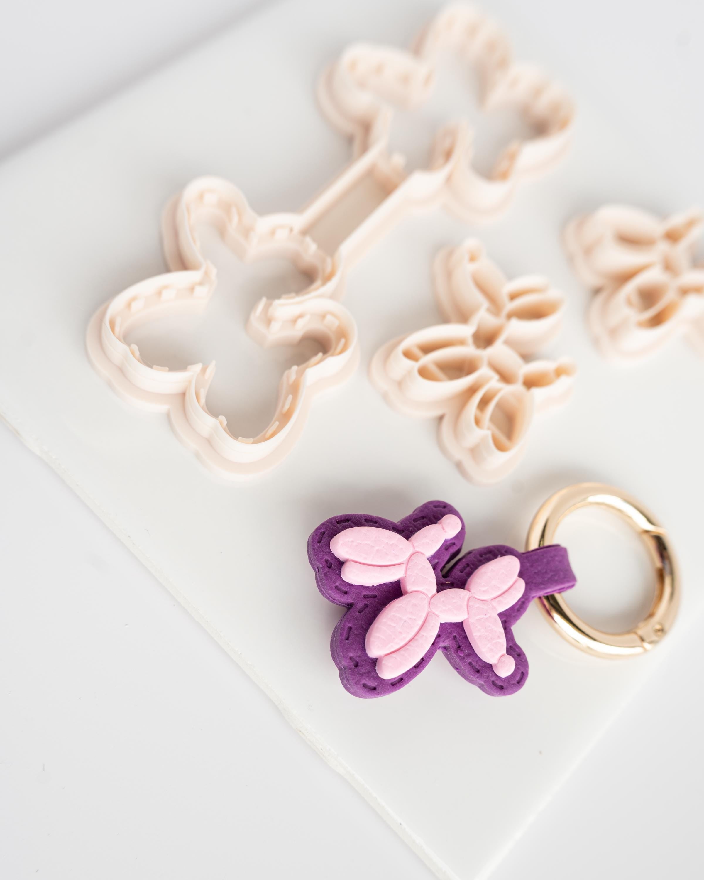 Balloon Dog - Stitched Clay Leather Effect Keychain