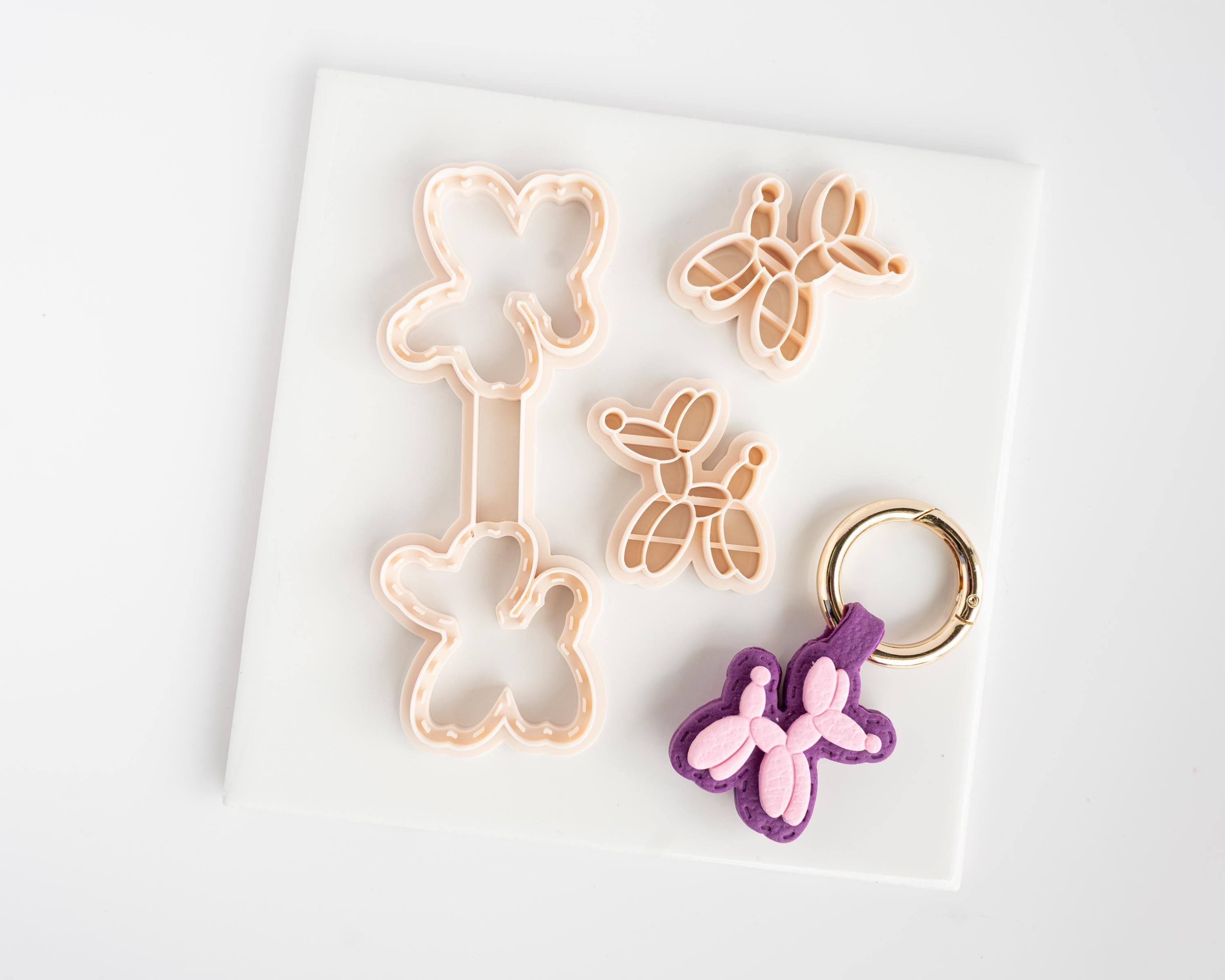 Balloon Dog - Stitched Clay Leather Effect Keychain