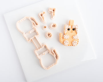 Kawaii Cat - Stitched Clay Leather Effect Keychain - Booktok Keychain