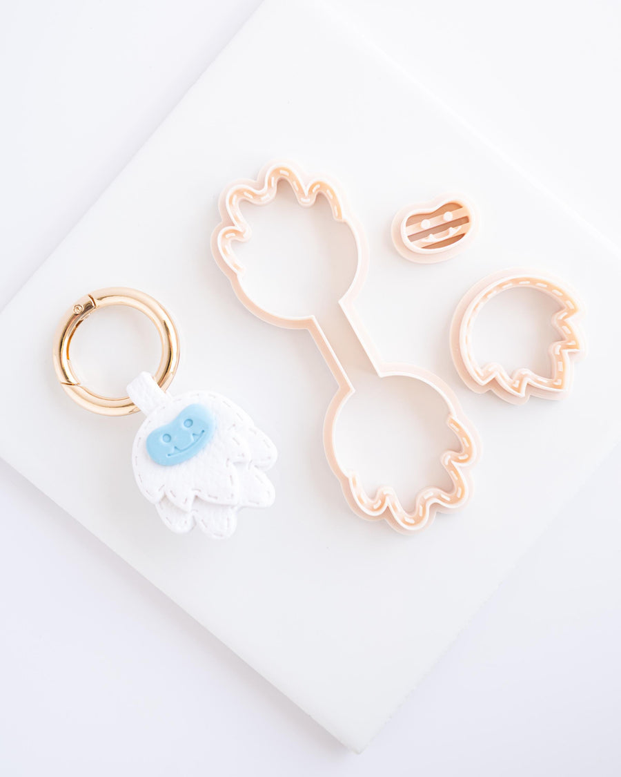 Yeti - Stitched Clay Leather Effect Keychain - Christmas 2025