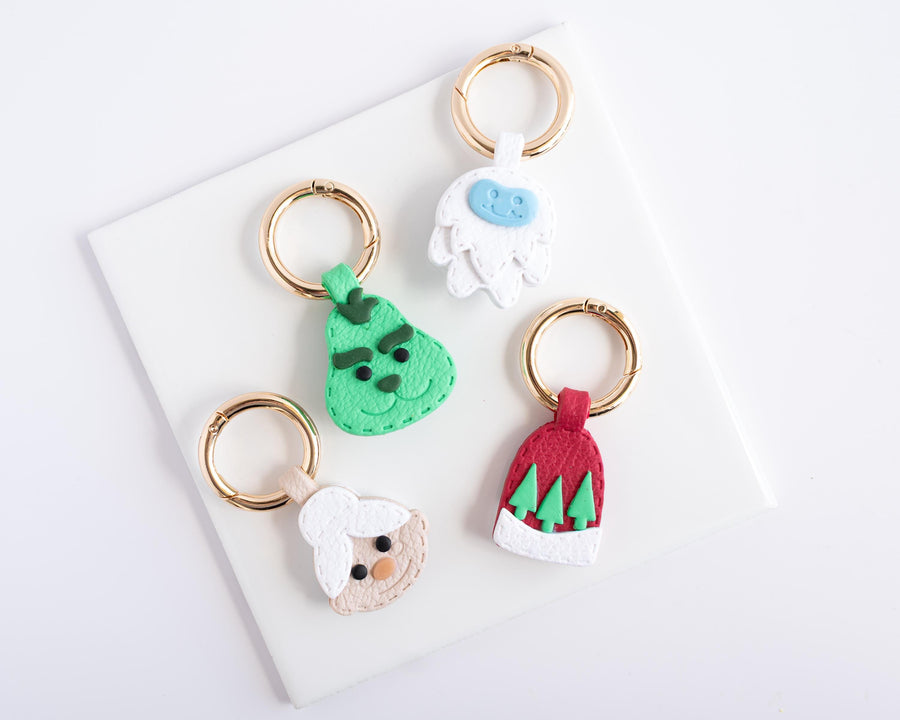 Yeti - Stitched Clay Leather Effect Keychain - Christmas 2025
