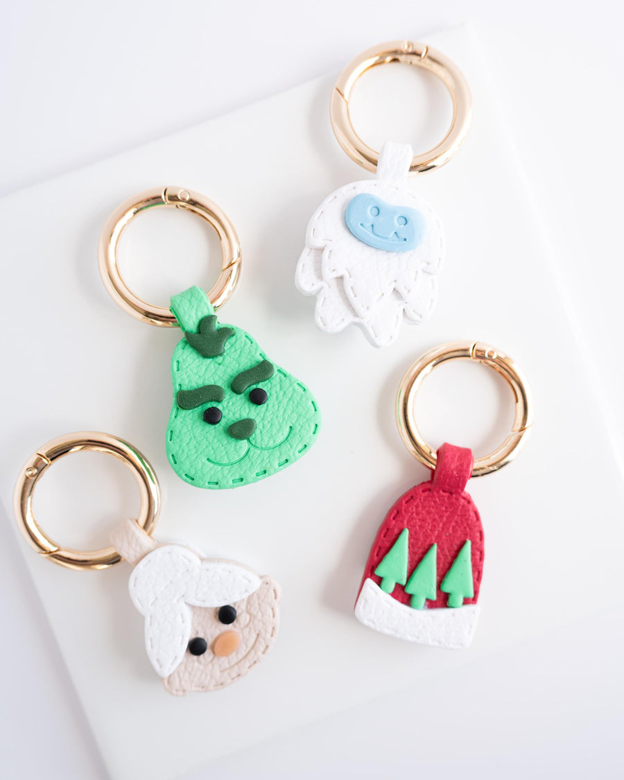 Yeti - Stitched Clay Leather Effect Keychain - Christmas 2025