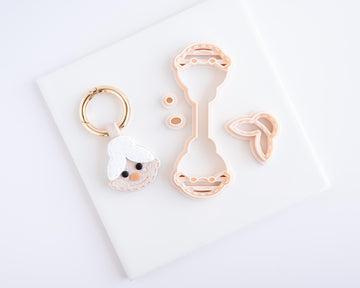 Mrs Claus - Stitched Clay Leather Effect Keychain - Christmas 2025