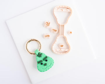 Green Meanie - Stitched Clay Leather Effect Keychain - Christmas 2025