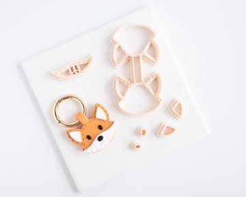 Fox - Stitched Clay Leather Effect Keychain