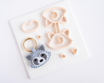 Raccoon - Stitched Clay Leather Effect Keychain