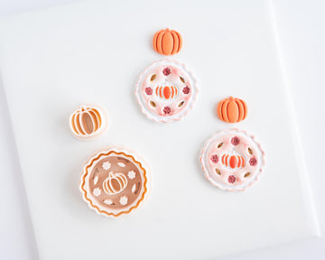Scalloped Pumpkin Pie Dangle - 2 Piece Set