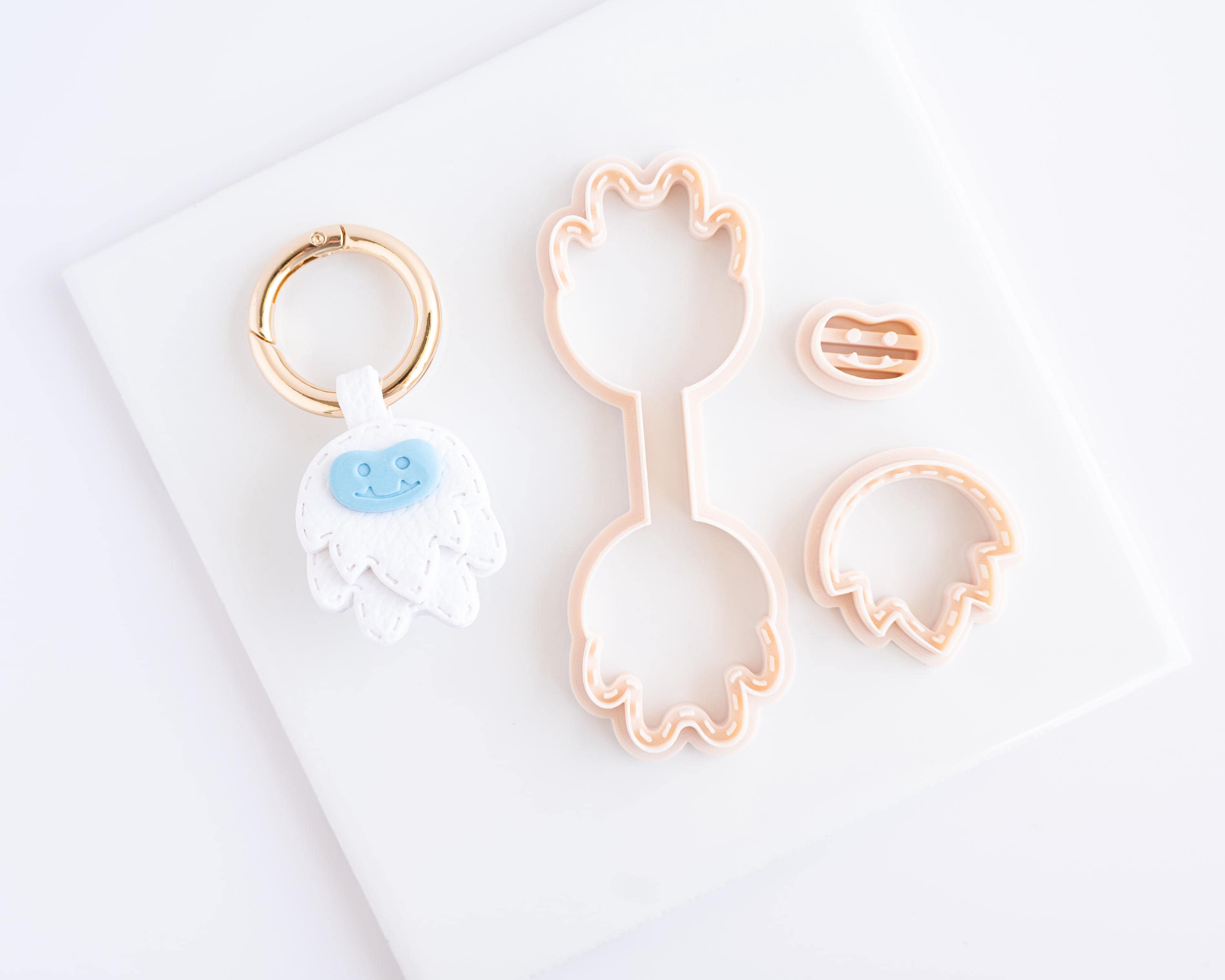 Yeti - Stitched Clay Leather Effect Keychain - Christmas 2025