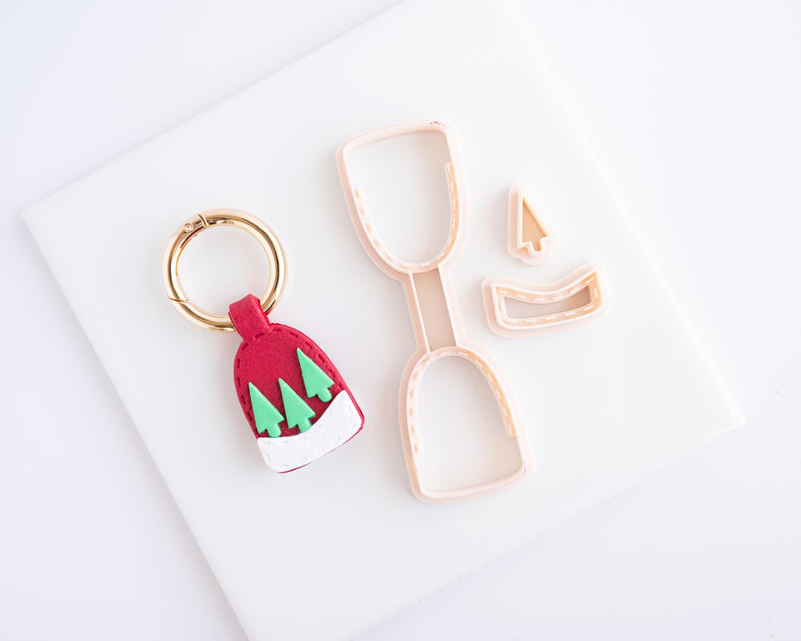Winter Jar - Stitched Clay Leather Effect Keychain - Christmas 2025