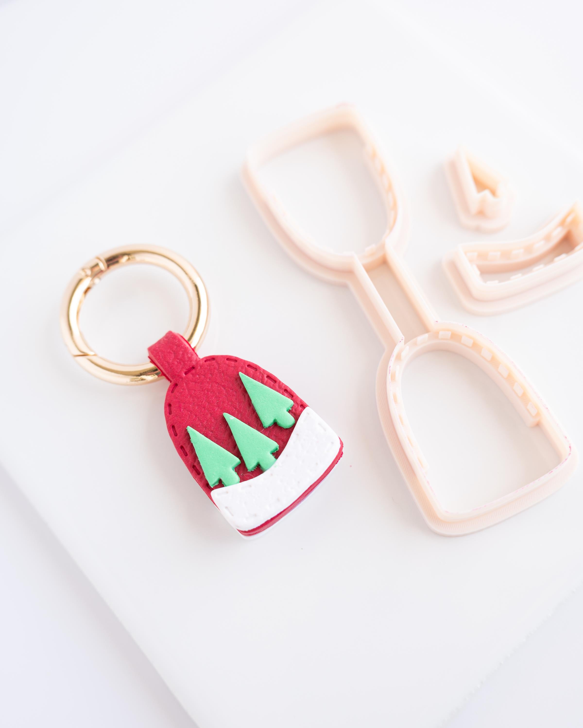 Winter Jar - Stitched Clay Leather Effect Keychain - Christmas 2025