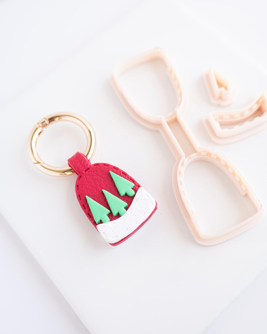 Winter Jar - Stitched Clay Leather Effect Keychain - Christmas 2025
