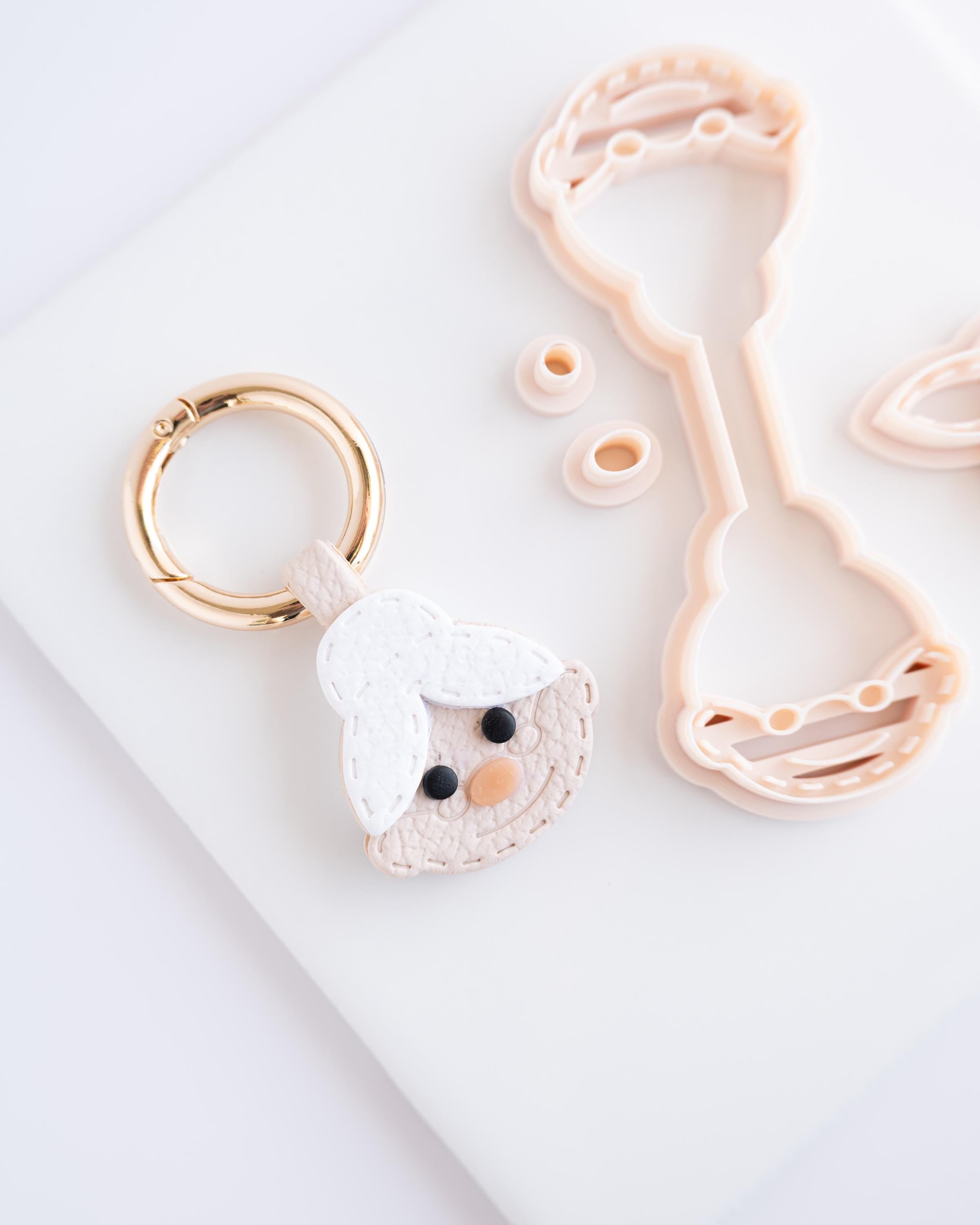 Mrs Claus - Stitched Clay Leather Effect Keychain - Christmas 2025