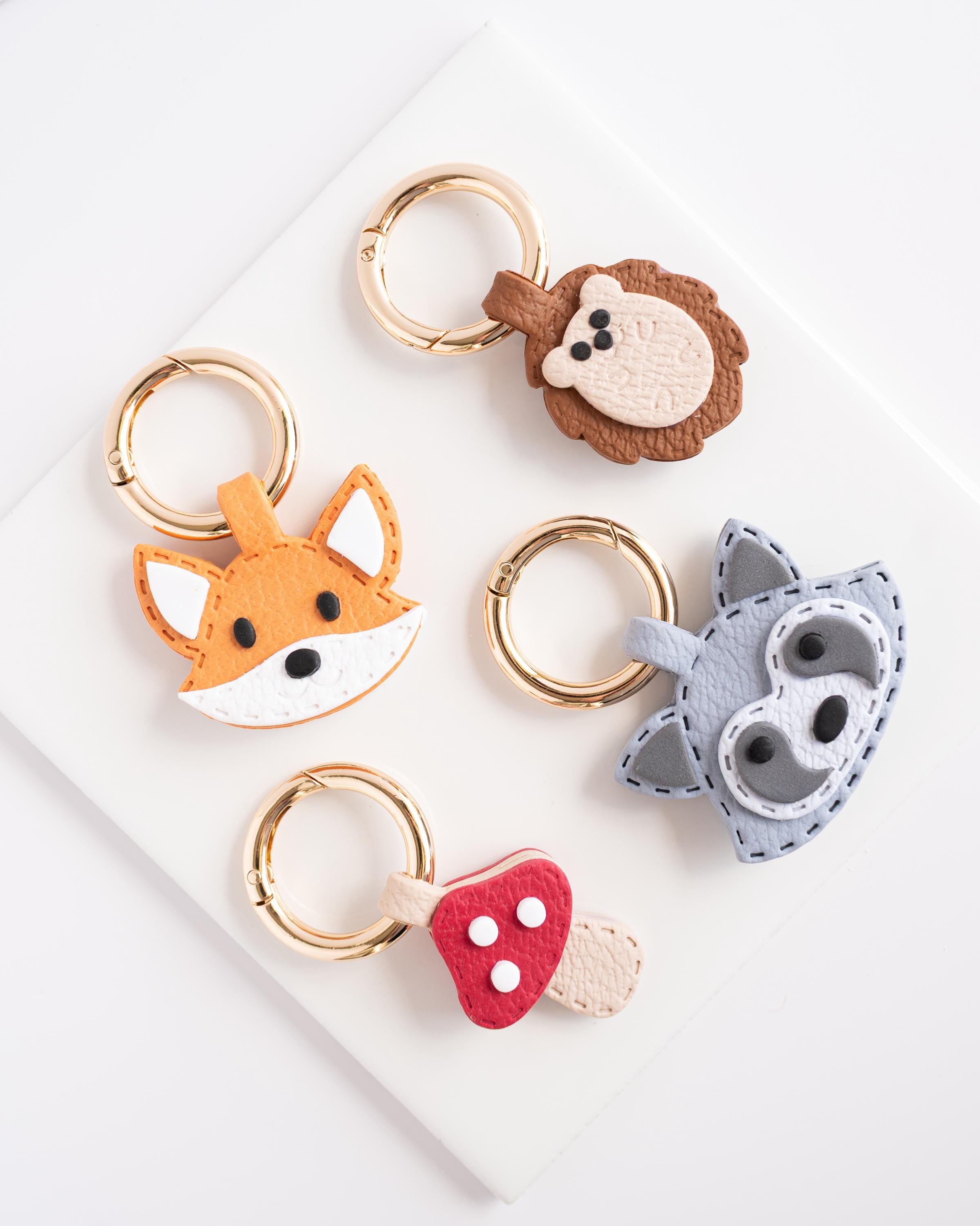 Raccoon - Stitched Clay Leather Effect Keychain